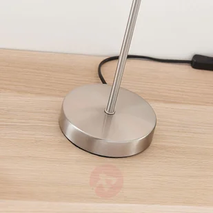 Lampenwelt com Biała lampa stołowa Annatina z kloszem z tkaniny - Lampy stojące - miniaturka - grafika 5