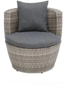 Beliani Zestaw mebli balkonowych rattanowy szary CAPRI - Fotele i krzesła ogrodowe - miniaturka - grafika 4