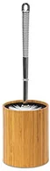 Akcesoria do wc - Relaxdays szczotkę do WC z bambusa wys. x szer. x głęb. 33 x 10,4 x 10,4 cm szczotka toaletowa z tworzywa sztucznego o wyglądzie stali nierdzewnej podłogę z wymienną głowicą szczotki komplet Plus hygi 10019177 - miniaturka - grafika 1