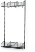 Wyposażenie sportowe i gimnastyczne - AJ Produkty Ścienny regał do szatni TRD, moduł podstawowy, 900x2000 mm, ciemnoszary - miniaturka - grafika 1