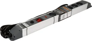 HBF Sthor LISTWA ZASILAJĄCA W ALUMINIOWEJ OBUDOWIE Z OCHRONĄ PRZECIWPRZEPIĘCIOWĄ I PRZECIĄŻENIOWĄ 6 GNIAZD Z UZIEMIENIEM WYŁĄCZNIK - Przedłużacze i rozgałęźniki - miniaturka - grafika 4