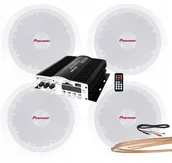 Zestawy stereo - Pioneer 4 Głośniki Nagłośnienie Sufitowe MP3 Pilot - miniaturka - grafika 1