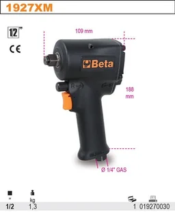 Beta Klucz udarowy pneumatyczny 1927XM, 1/2", 770 Nm - Klucze i nasadki - miniaturka - grafika 4