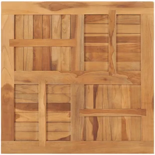 vidaXL Blat stołu, lite drewno tekowe, kwadratowy, 80x80x2,5 cm vidaXL - Blaty meblowe i parapety okienne - miniaturka - grafika 3