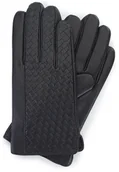 Rękawiczki - Wittchen Męskie rękawiczki z plecionej skóry 39-6-345-1 - miniaturka - grafika 1