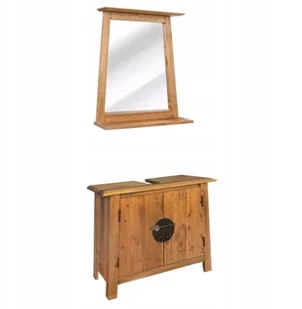 vidaXL Zestaw mebli do łazienki, lite drewno sosnowe z odzysku vidaXL - Meble łazienkowe - miniaturka - grafika 2