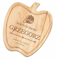 Deski do krojenia - Murrano Deska drewniana do krojenia jabłko z grawerem dla męża na imieniny DSK-JAB-026 - miniaturka - grafika 1