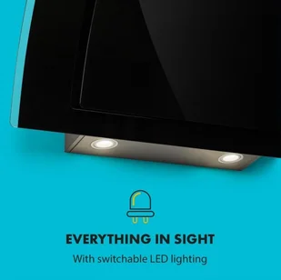 Klarstein Sabia 90 Czarny (CGCH2-Sabia-90-B) - Okapy kuchenne - miniaturka - grafika 5