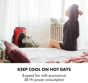 Klarstein Cool Tropic wentylator stojący z nawilżaczem powietrza 48W 2820m/h czerwony VTSA5-Cool Tropic RD - Klimatory - miniaturka - grafika 2
