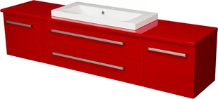 Gante Czerwona szafka wisząca z umywalką 180/39/C2 seria Fokus CZ - Szafki łazienkowe Gante Czerwona szafka wisząca z umywalką 180/39/C2 seria Fokus CZ - Szafki łazienkowe - miniaturka - grafika 1