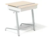 Meble do szkół i przedszkoli - AJ Produkty Ławka szkolna absorbująca hałas ABSO AX, srebrny, brzoza - miniaturka - grafika 1