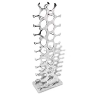 Stojaki na wino - vidaXL Stojak na wino, 27 butelek, aluminium srebrny - miniaturka - grafika 1