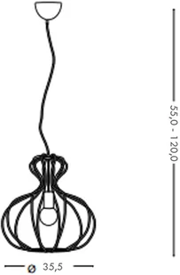 Ideal Lux Lampa Wisząca Ampolla-1 Sp1 148502 Średnica 35,0 Wys. 55,0 - 120,0 148502 - Lampy sufitowe - miniaturka - grafika 2