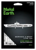 Modele do sklejania - Metal Earth Fascinations German U-boot Type XXI Uboot Metalowy Model Do Składania - miniaturka - grafika 1