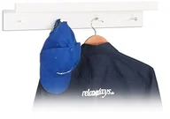 Wieszaki łazienkowe - Relaxdays listwa z haczykami wieszak, wieszak na ubrania z 4 haczykami i półką, MDF, wys. x szer. x gł.: 10 x 60 x 11,5 cm, różne kolory 10021908_49 - miniaturka - grafika 1