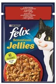 Mokra karma dla kotów - Purina Felix Sensations Sensations Wołowina w galaretce z pomidorami saszetka 85g - miniaturka - grafika 1
