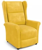 Fotele - Halmar Fotel wypoczynkowy rozkładany AGUSTIN 2 musztardowy velvet - miniaturka - grafika 1