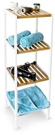 Półki łazienkowe - Relaxdays Regał łazienkowy bambus regał z 4 szufladami HBT 112 x 34,5 x 31,5 cm elegancki 4 półki z naturalnego drewna z  regał stojący regał jako regał kuchenny lub drewna do przechowywania w łazience 10017703 - miniaturka - grafika 1