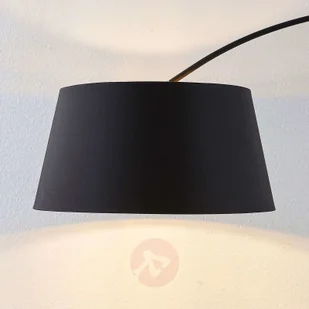 LINDBY Łukowa lampa podłogowa Esti tkanina, czarno-złoty - Lampy stojące - miniaturka - grafika 3