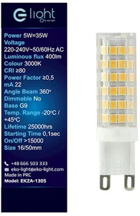 Eko-Light Żarówka LED EKZA305 G9 5W ciepła - Żarówki LED - miniaturka - grafika 2