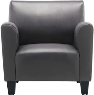 vidaXL Krzesło szare, sztuczna skóra - Fotele - miniaturka - grafika 4