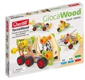 Zabawki konstrukcyjne - Quercetti Zestaw konstrukcyjny Tecno Wood Premium Pojazdy 65 elementów - miniaturka - grafika 1