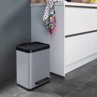Hailo Kosz na śmieci z pedałem Oko Uno Plus, rozmiar M, 17 L, srebrny Werk (0619-220) - Kosze na śmieci - miniaturka - grafika 2
