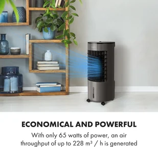 Klarstein Skypillar, chłodnica powietrza 3 w 1, wentylator, nawilżacz powietrza, zbiornik 5 l, pilot zdalnego sterowania, panel dotykowy HTR2-SkypillarB - Klimatory - miniaturka - grafika 13