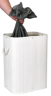 Kosz bambusowy na pranie 80L biało-szary - Kosze na bieliznę - miniaturka - grafika 6