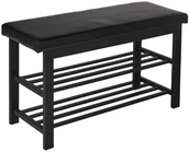Wieszaki i stojaki - Ławka półka na buty czarna szer. 82 cm - miniaturka - grafika 1