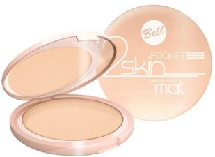 Bell Puder matujący "2 Skin" Pocket nr 043 beige prasowany 9g - Podkłady do twarzy - miniaturka - grafika 2