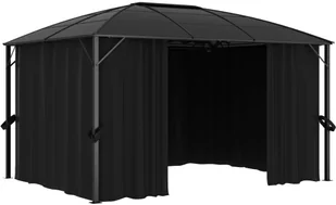 vidaXL Altana ogrodowa z zasłonami, 400x300x265 cm, antracytowa - Altany ogrodowe - miniaturka - grafika 5