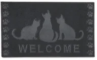 Wycieraczki - Relaxdays mata na podłogę z motywem kota Welcome gumowe jako dywanik wycieraczka mata zatrzymująca brud antypoślizgowa i odporna na warunki atmosferyczne w przypadku deszcz, śnieg jako drzwi z kotem H 10020200 - miniaturka - grafika 1