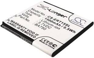 Cameron Sino Sony Ericsson LT15i / BA750 1500mAh 5.55Wh Li-Ion 3.7V CS-ERT15SL - Baterie do telefonów - miniaturka - grafika 2