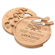 Deski do krojenia - Murrano Deska drewniana do sera zestaw akcesoria grawer dla kucharza DSK-SER2-009 - miniaturka - grafika 1