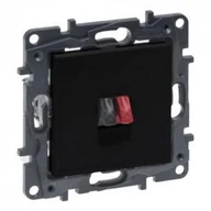 Gniazdka elektryczne - Legrand Gniazdo głośnikowe pojedyncze czarne Niloe Step 3226 863585 - miniaturka - grafika 1