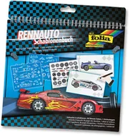 Zabawki kreatywne - Folia Zestaw szablonów "Wyścigi samochodowe" - 24 x 14,2 cm - miniaturka - grafika 1