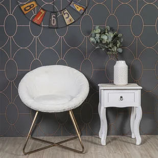 Intesi Fotel Karl Velvet Furry beżowy - Fotele - miniaturka - grafika 9