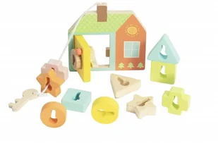 Classic World CLASSIC WORLD Drewniana Przeplatanka Klocki do Nawlekania Klucze i Drzwi 11 el - Klocki - miniaturka - grafika 2