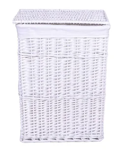 Mirosław Gockowiak Kosz wiklinowy na pranie bieliznę kufer 60x40x30 cm biały - Kosze na bieliznę - miniaturka - grafika 4