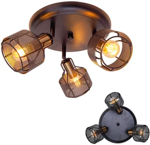Näve Lampa sufitowa Foro, 3-punktowa, czarna/złota - Lampy sufitowe - miniaturka - grafika 3