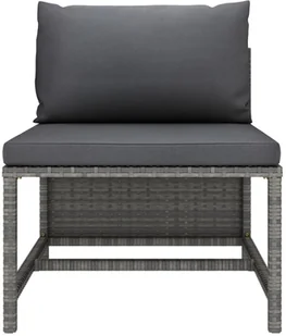 vidaXL 3-częściowa sofa do ogrodu, z poduszkami, szara, polirattanowa - Komplety wypoczynkowe - miniaturka - grafika 5