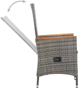 vidaXL 9 częściowy zestaw mebli ogrodowych z poduszkami polirattan szary 46041 46041 - Meble ogrodowe - miniaturka - grafika 10