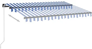 VidaXL Lumarko Ręcznie zwijana markiza z LED, 350 x 250 cm, niebiesko-biała! 3069081 VidaXL - Markizy - miniaturka - grafika 3