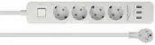 Przedłużacze i rozgałęźniki - Delock 11206 rozgałęziacz 1,5 m 4 Gniazdo(a) sieciowe Wewnątrz Biały, Listwa zasilająca - miniaturka - grafika 1