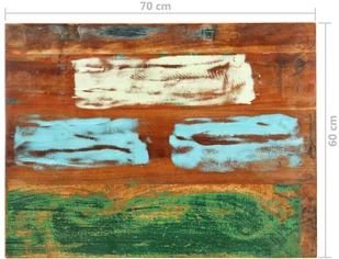 vidaXL Prostokątny blat stołu 60x70 cm, 25-27 mm, lite drewno z odzysku vidaXL - Blaty meblowe i parapety okienne - miniaturka - grafika 7