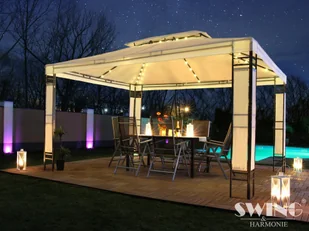 Swing&Harmonie Pawilon ogrodowy Milano 3x4 z LED brązowy - Pawilony ogrodowe - miniaturka - grafika 2