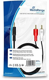MediaRange mrcs164 przewód połączeniowy, 2 X wtyczka cinch na wtyk typu jack 3.5 MM, 1 m Czarny - Kable MediaRange mrcs164 przewód połączeniowy, 2 X wtyczka cinch na wtyk typu jack 3.5 MM, 1 m Czarny - Kable - miniaturka - grafika 1
