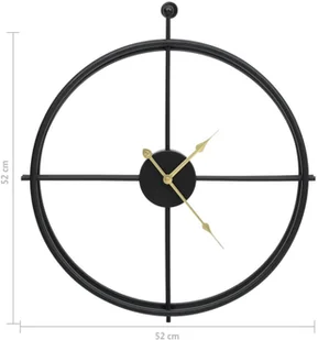 VidaXL Lumarko Zegar ścienny, czarny, 52 cm, żelazo - Zegary - miniaturka - grafika 5