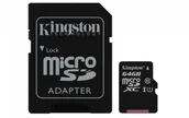 Karty pamięci - Kingston Micro SD Class 10 Gen2 + adapter 64GB (SDC10G2/64GB) - miniaturka - grafika 1